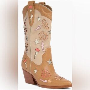 Dolce Vita Women's Lassie Western Boot Sz 8.5 Tan/ Multi